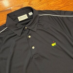 Masters Performance Augusta National Golf Polo Shirt Mens Large Black Stretch